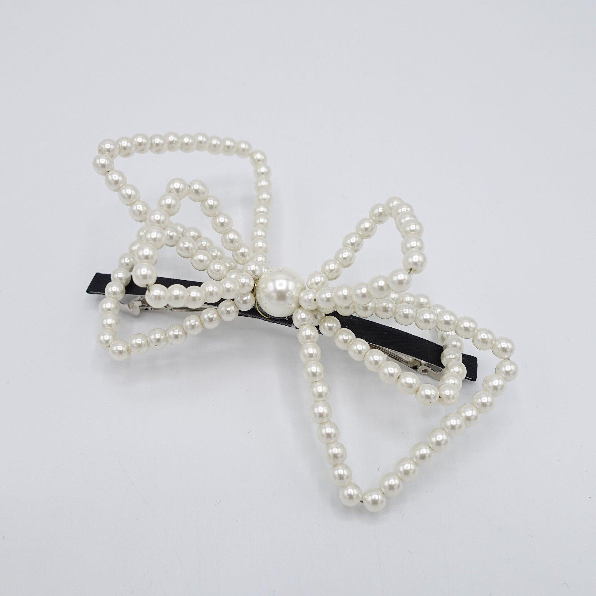 veryshine.com Barrette (Bow) triple pearl bow barrette for women