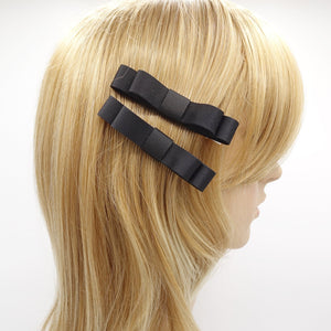 veryshine.com Hair Clip Black satin hair bow set, a pair of satin hair bows