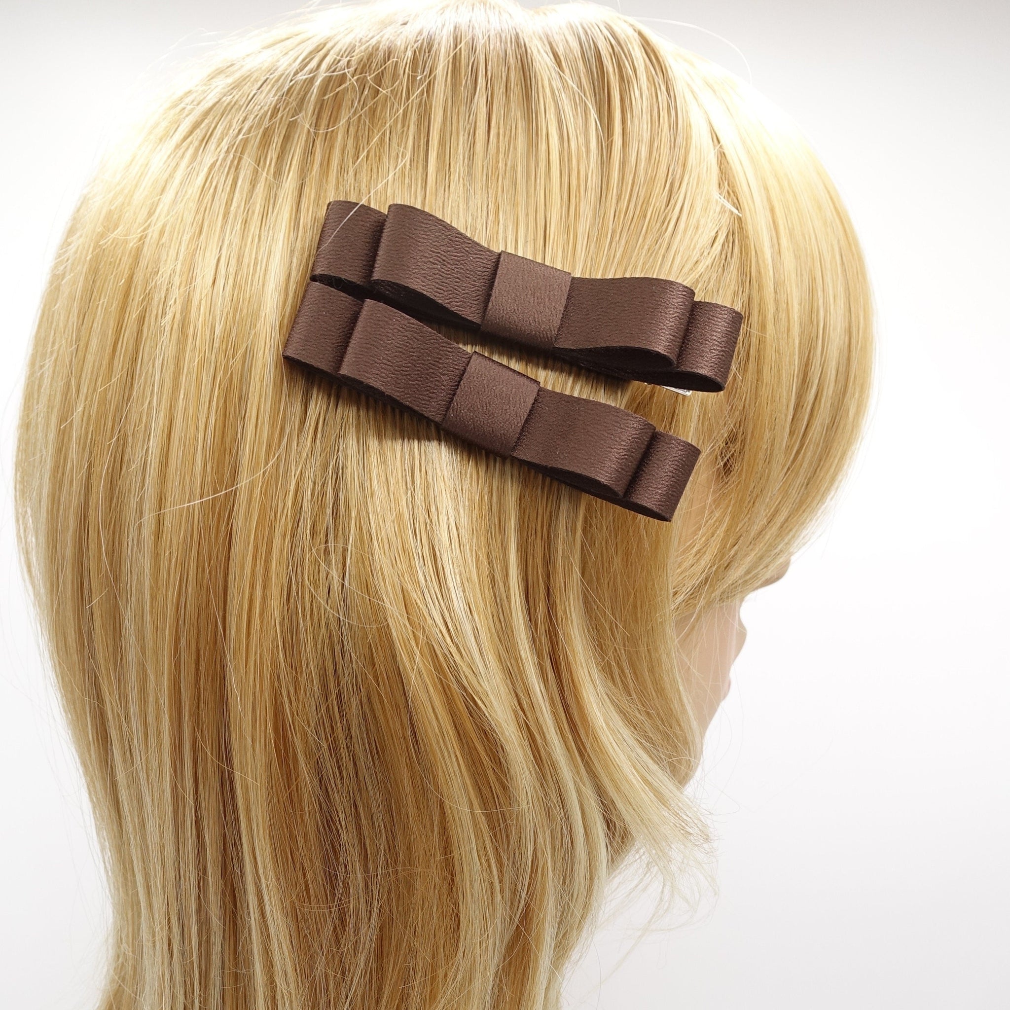 veryshine.com Hair Clip satin hair bow set, a pair of satin hair bows