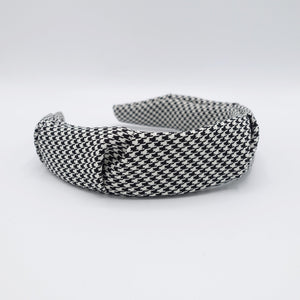 veryshine.com Headband black houndstooth headband, pleated headband, classic headband for women