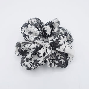 veryshine.com Scrunchies Black floral scrunchies, abstract print hair ties for women