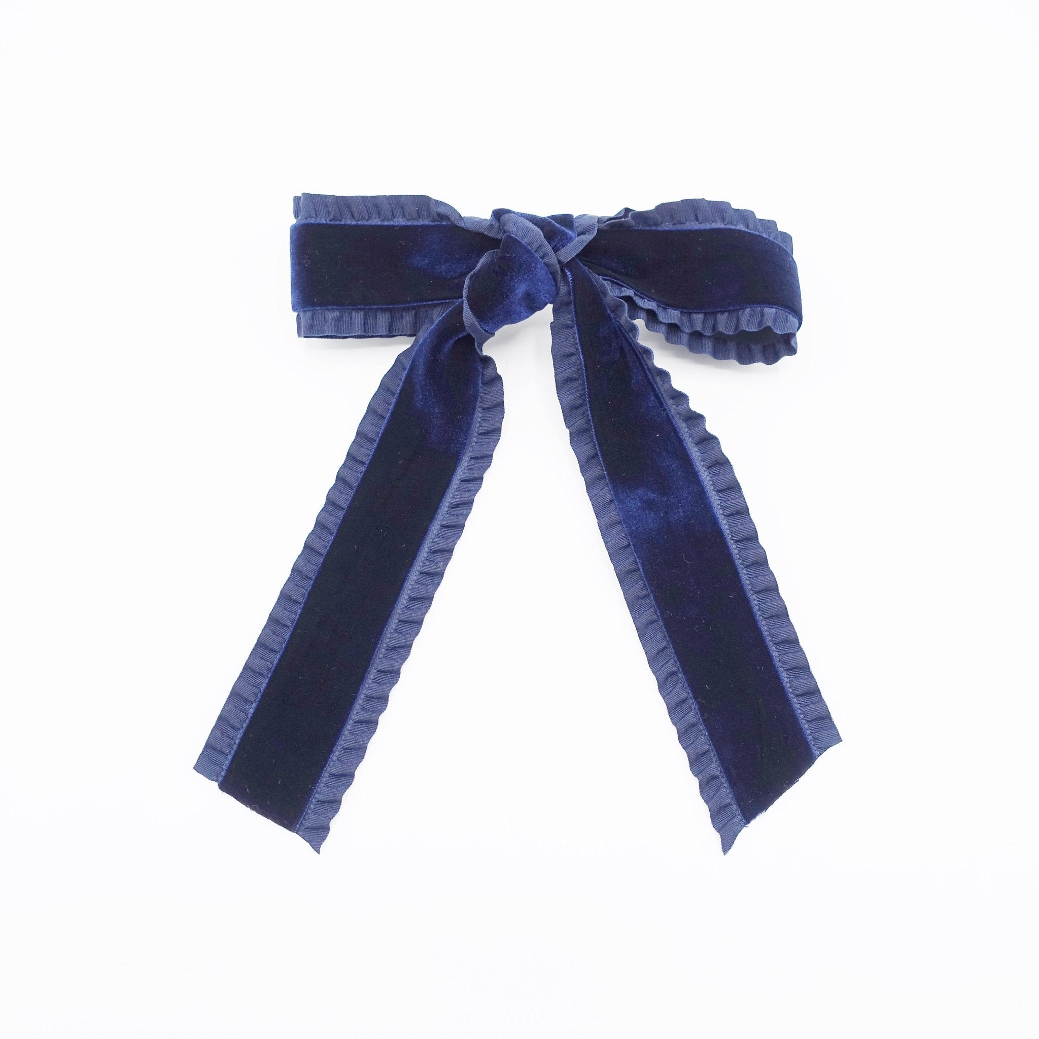 Boon Ties Sapphire Blue Velvet - Lady Hair Bow