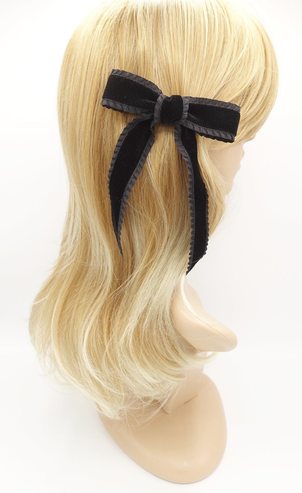 VeryShine claw/banana/barrette alligator clip frill velvet hair bow  VS-Premium202101