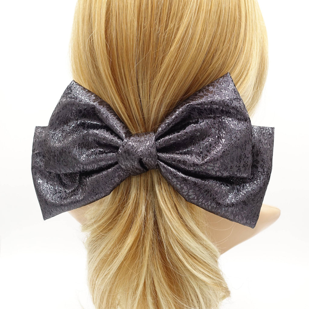 VeryShine claw/banana/barrette Black lame hair bow event hair bow for a women