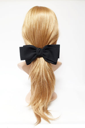 VeryShine claw/banana/barrette Black multi layer bow barrette interlocked trim hair bow for women