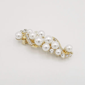 VeryShine claw/banana/barrette Gold wave pearl rhinestone hair barrette special event hair accessory for women