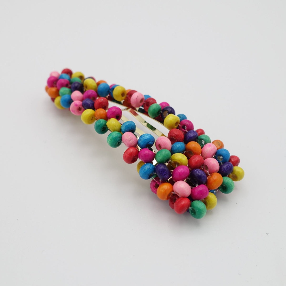 Violet Confetti Beaded Snap Hair Clip Muted Rainbow Wholesale - INK+ALLOY -  Wholesale