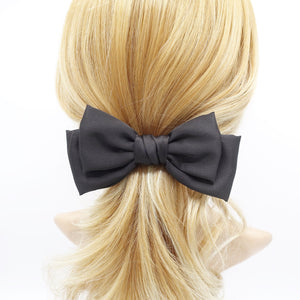 veryshine.com claw/banana/barrette Black basic satin hair bow regular size layered bow hair accessory for women