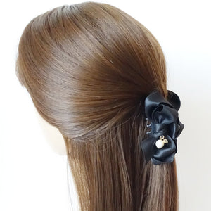 veryshine.com claw/banana/barrette Black Handmade Satin Bow Mini Hair jaw Claw Clip Women Hair Accessories Small Hair Claw