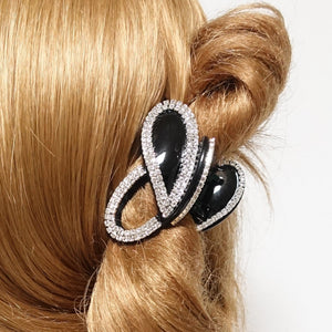veryshine.com claw/banana/barrette Black rhinestone decorated minimal butterfly hair claw hair accessory women clip