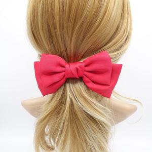 veryshine.com claw/banana/barrette Red basic satin hair bow regular size layered bow hair accessory for women