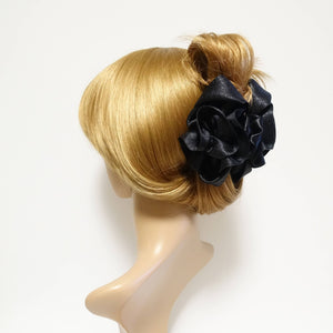 veryshine.com Hair Claw Black wave flower hair claw Pearl Glittering Satin Flower Hair Jaw clamp handmade women accessory