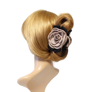 veryshine.com Hair Claw Mocca camellia decorated flower hair jaw claw women floral hair clamp