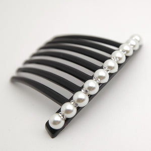 veryshine.com hair comb/fork Black pearl Rhinestone Pearl embellished Hair Comb Accessories