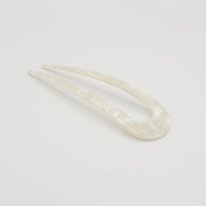 veryshine.com Hair Stick/Fork White cellulose acetate marble hair fork stick regular size