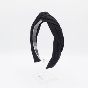 veryshine.com Headband Black cross 2 strand round braid imitated linen headband for women