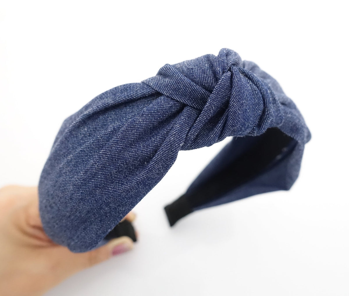Denium Knotted Headband for Women - Lightweight Fabric denim knot headband for women main image 4