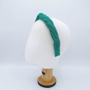 veryshine.com Headband Turquoise green corrugated knit braided pleated cross headband for women