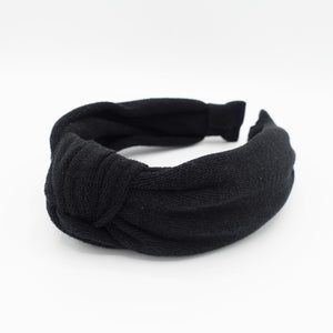 veryshine.com Headbands Black terry cloth top knot headband cozy fashion hairband for women