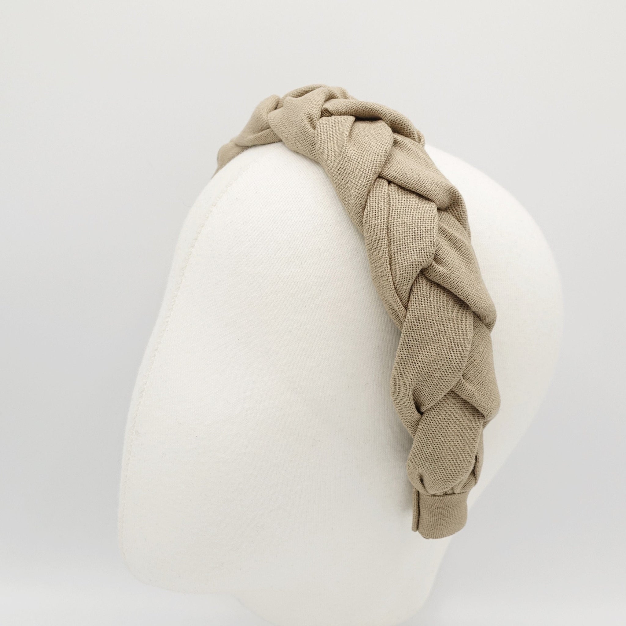 veryshine.com linen braided headband natural solid hairband for women