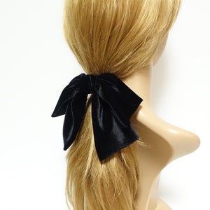veryshine.com Ponytail holders Black velvet drape hair bow ponytail holder basic floppy style bow elastic hair ties women hair accessory