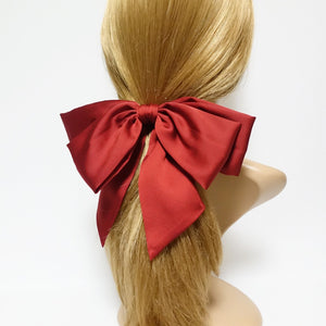 veryshine.com scrunchies/hair holder big satin layered bow with tail glossy bow french barrette for women