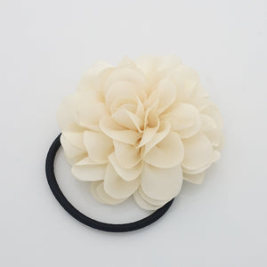 veryshine.com scrunchies/hair holder Cream Handmade Dahlia Flower Hair Elastics Ponytail Holder