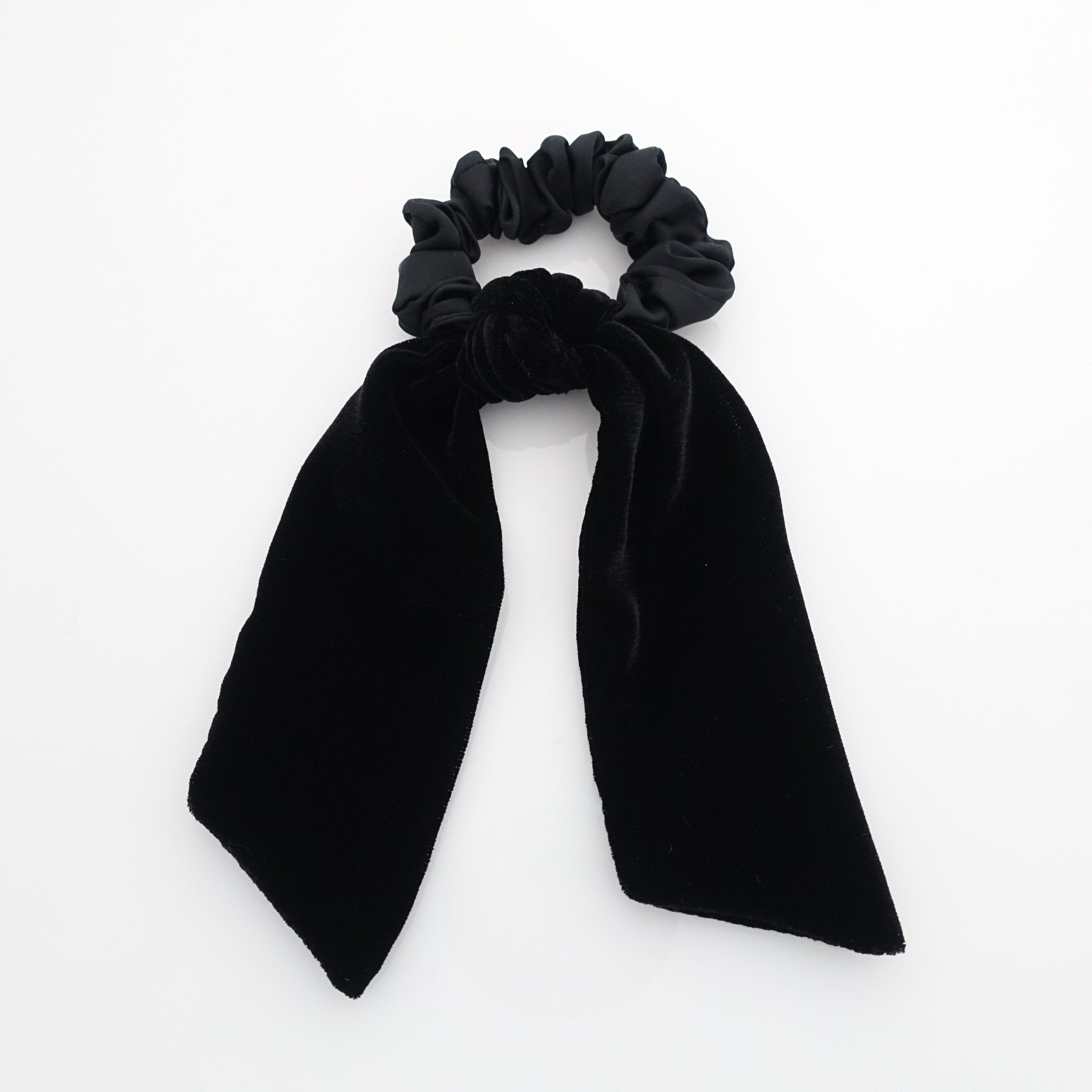 veryshine.com scrunchies/hair holder short silk velvet bow knot satin scrunchies black velvet simple bow luxury style bow scrunchy