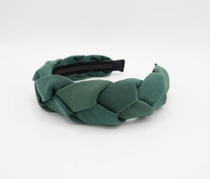 VeryShine Headband Green no-pleats braided headband for women