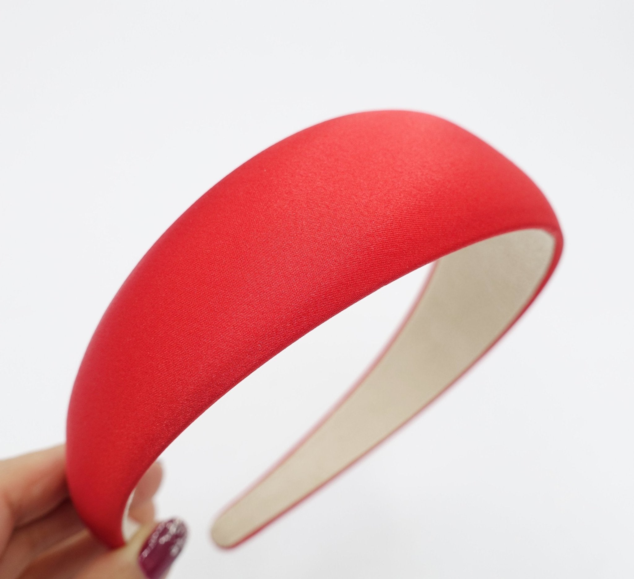 VeryShine Headband Red colorful satin padded headband basic women hairband hair accessory
