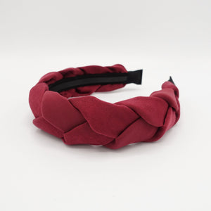 VeryShine Headband Red wine no-pleats braided headband for women