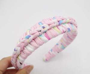 VeryShine Pink wrap braided headband cotton luxury casual hairband for women -VS202109