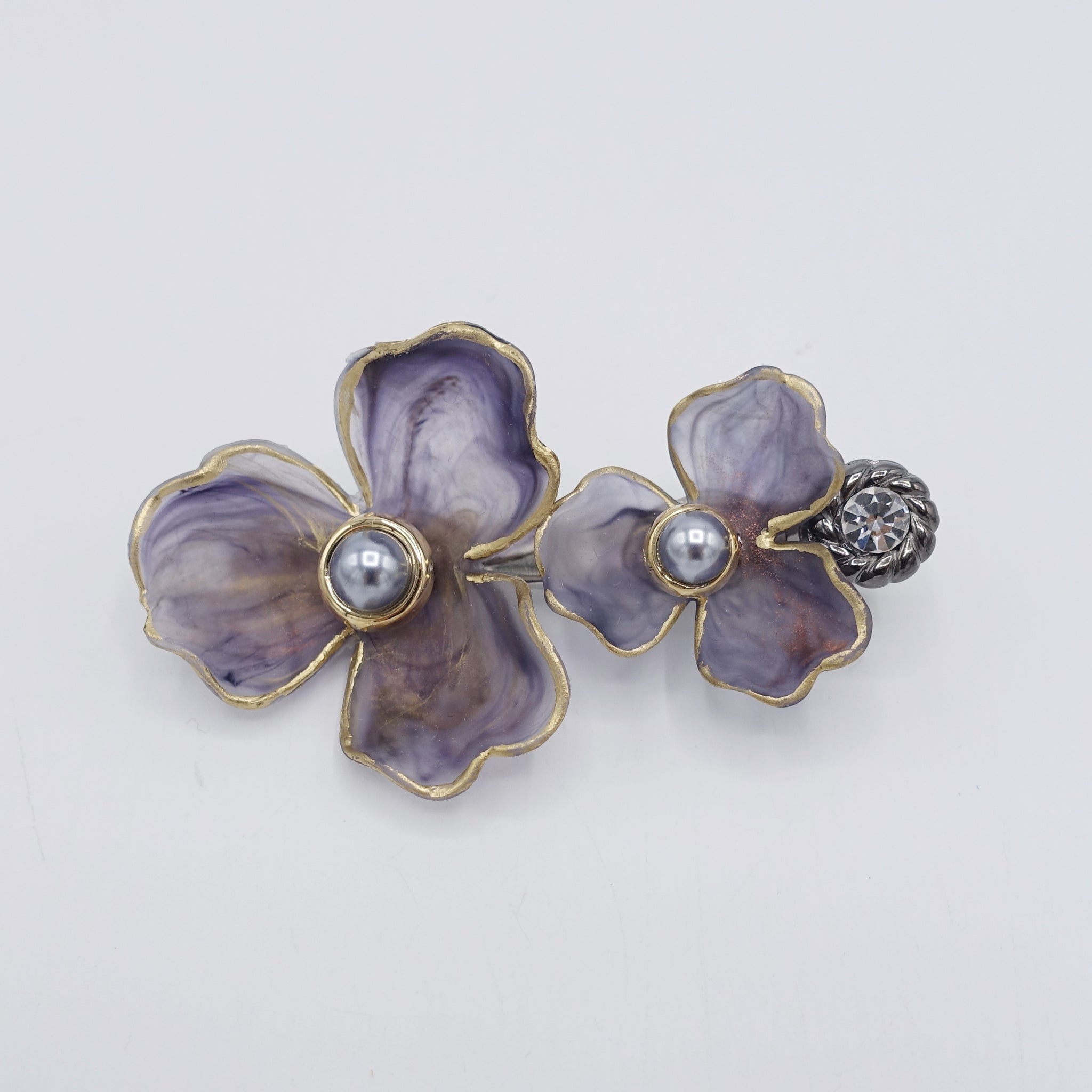 pearl flower hair clip for women