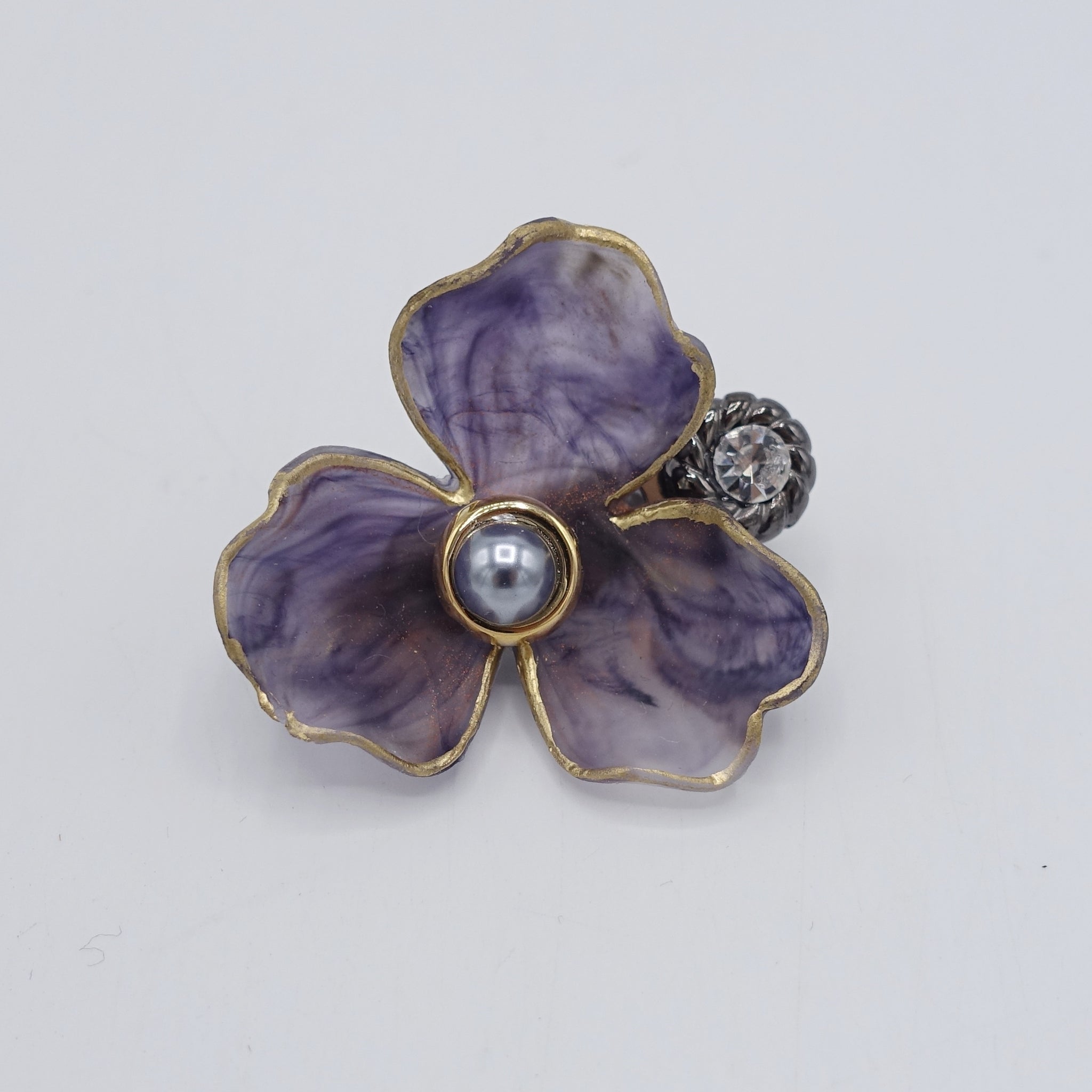 pearl flower hair clip for women