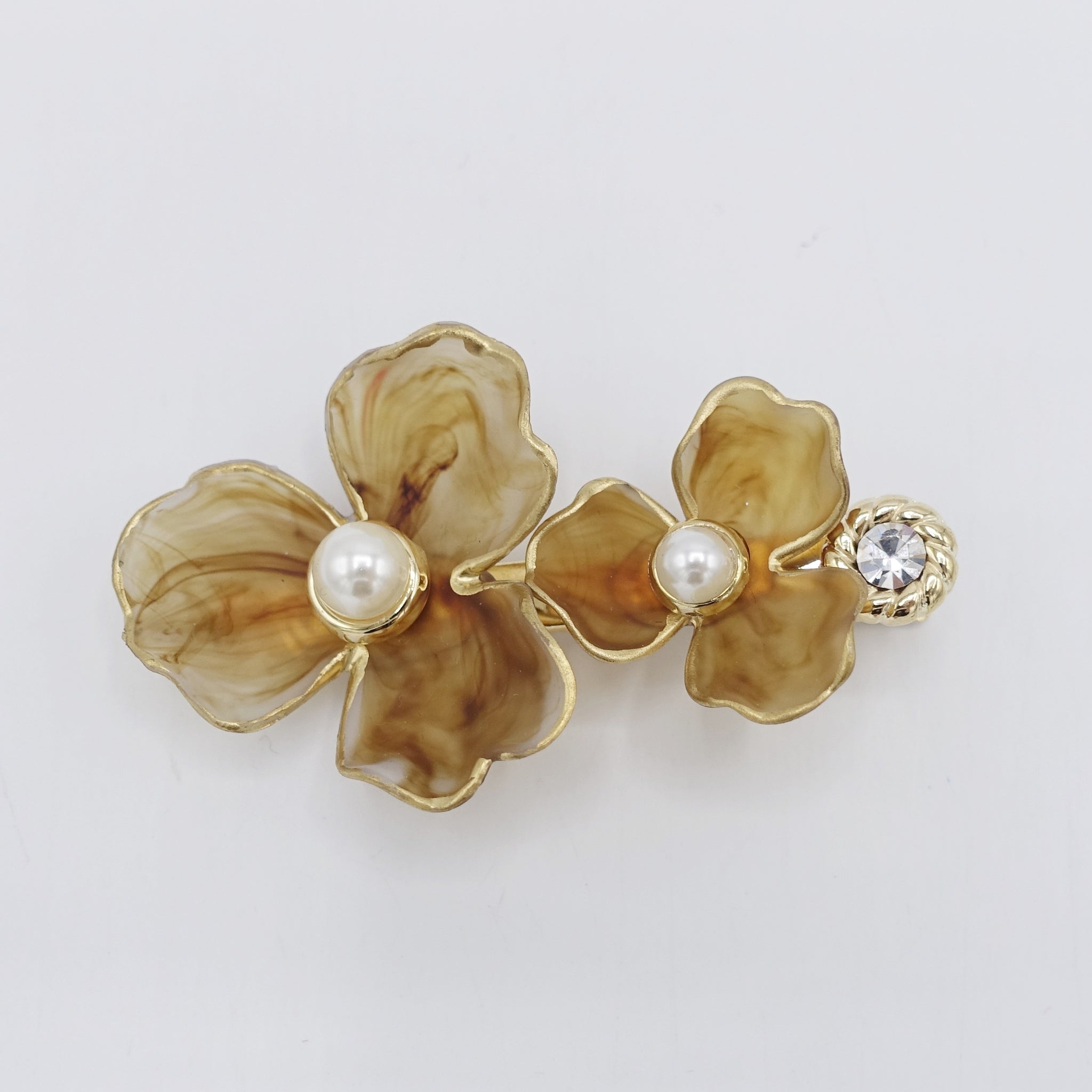 pearl flower hair clip for women