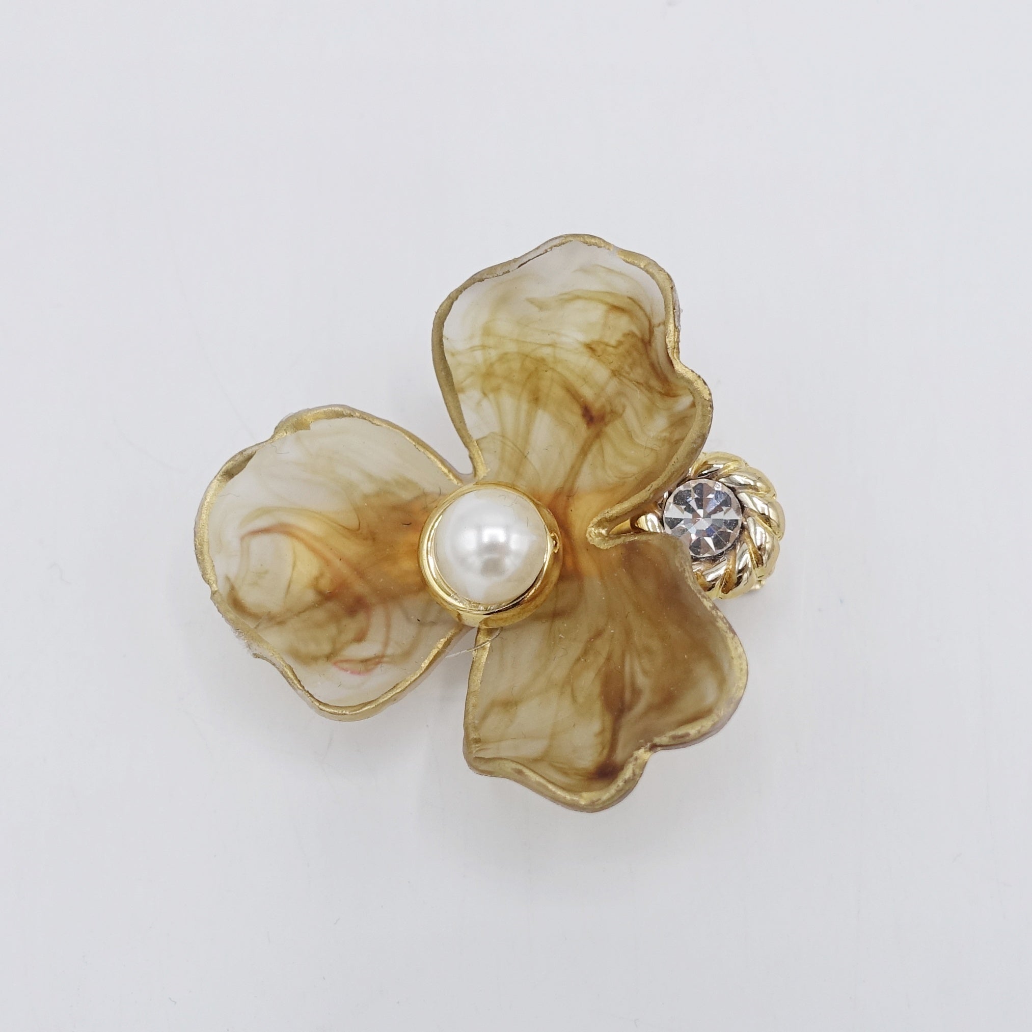 pearl flower hair clip for women