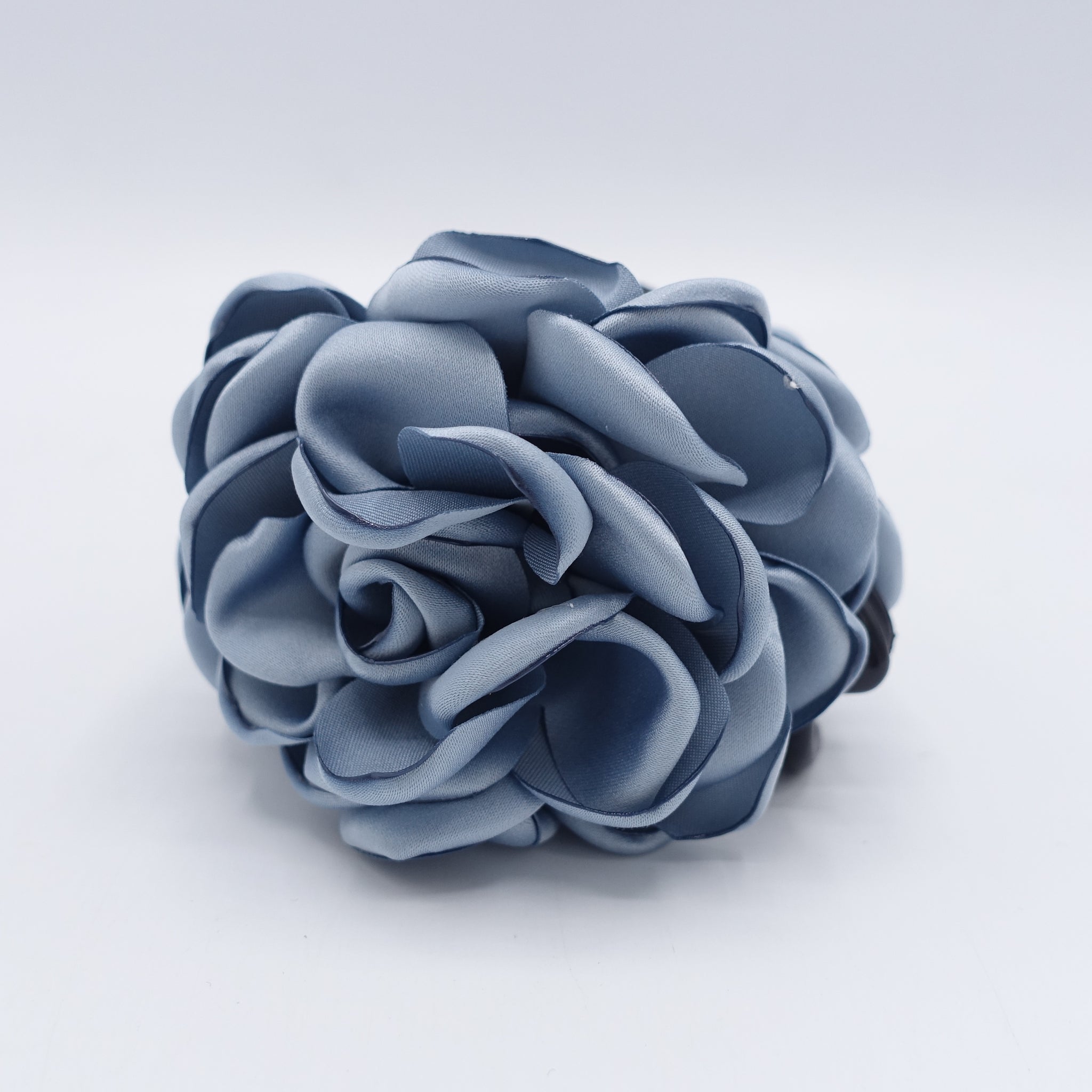 Satin Rose Flower Hair Claw Clip: Discolored Petal Hair Accessory
