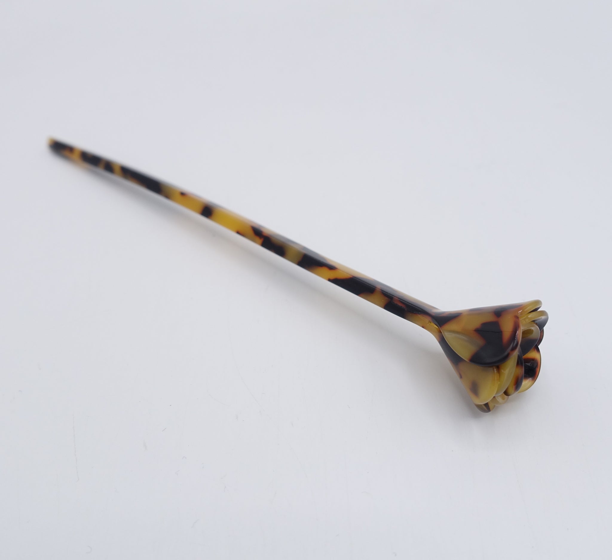 tortoise hair stick, bloom hair stick, cellulose acetate hair stick