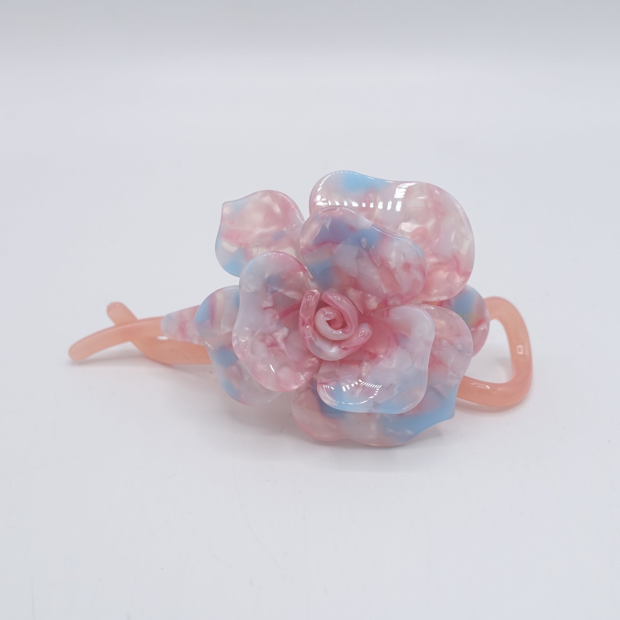 marble flower hair clip, cellulose acetate flower hair clip
