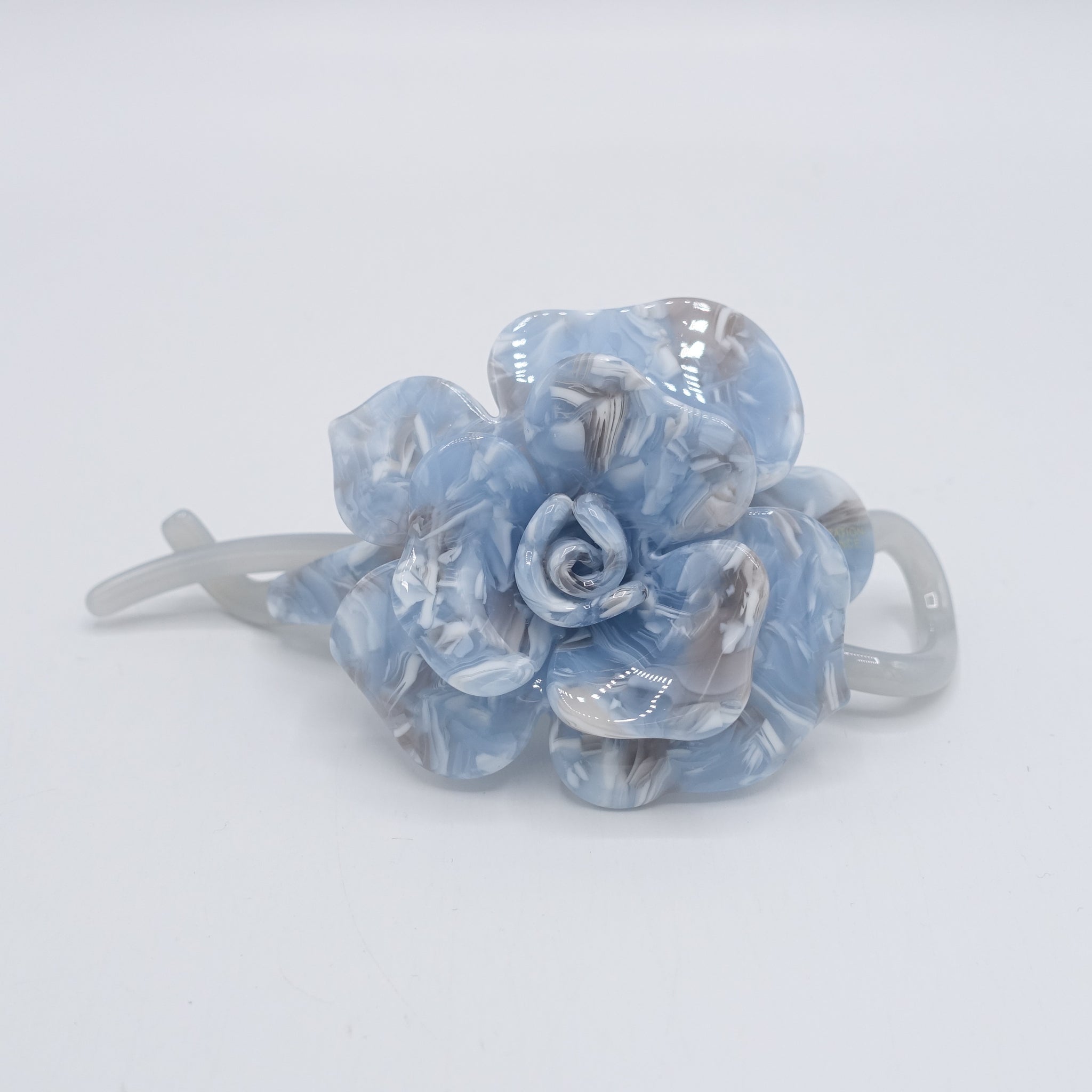 marble flower hair clip, cellulose acetate flower hair clip