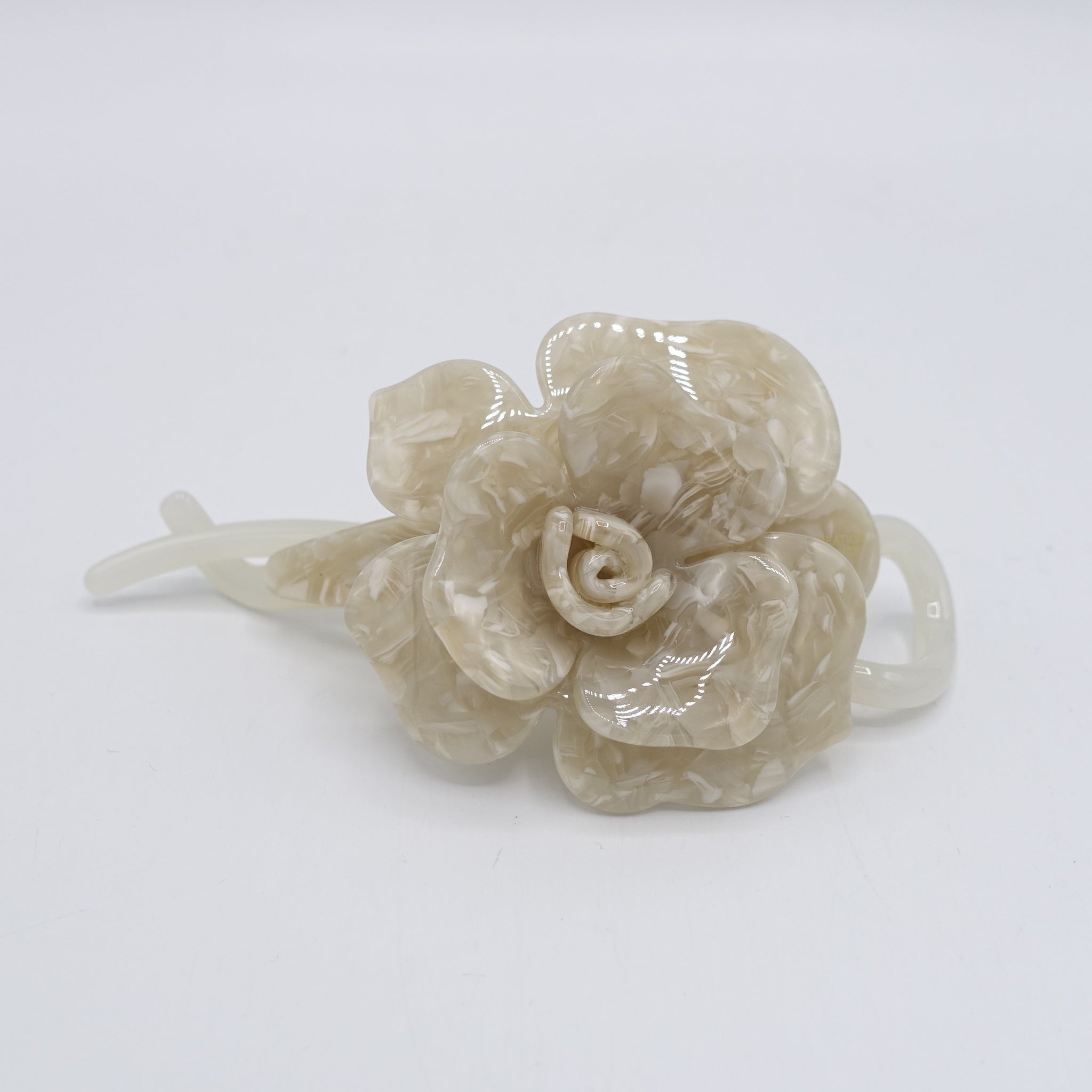 marble flower hair clip, cellulose acetate flower hair clip
