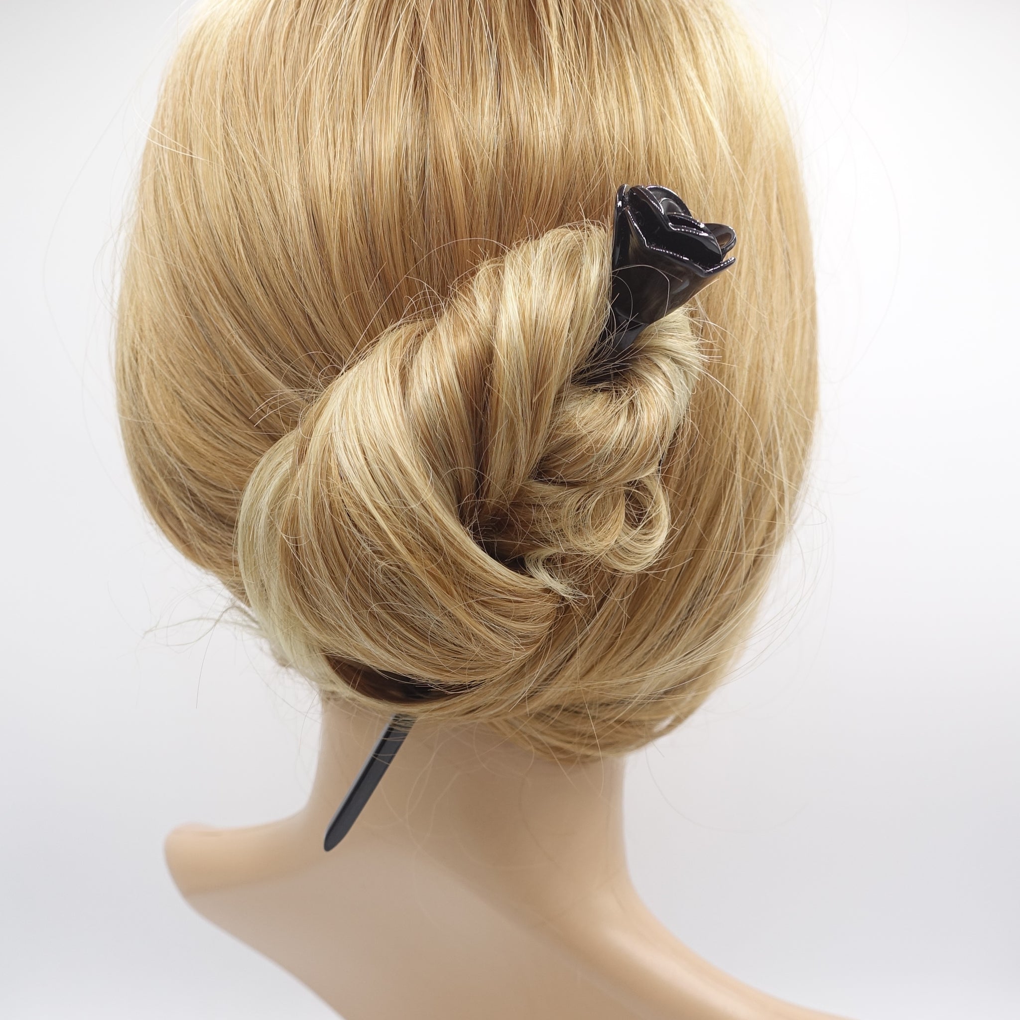 tortoise hair stick, bloom hair stick, cellulose acetate hair stick