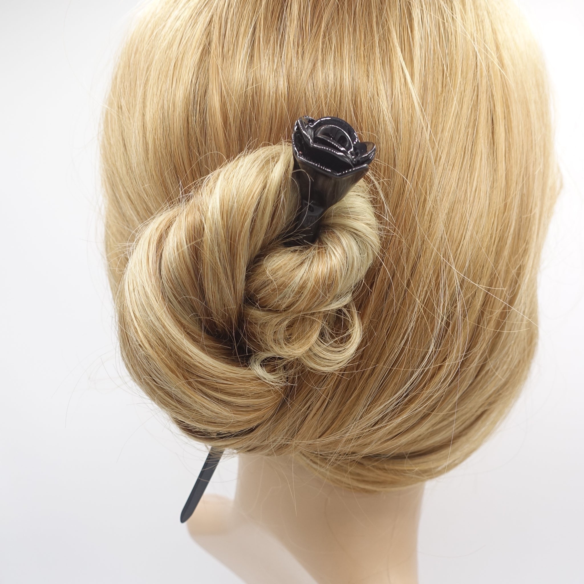 tortoise hair stick, bloom hair stick, cellulose acetate hair stick