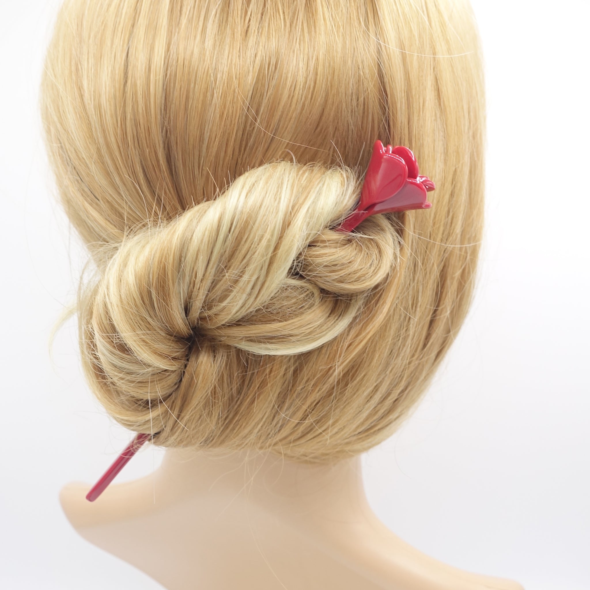 tortoise hair stick, bloom hair stick, cellulose acetate hair stick