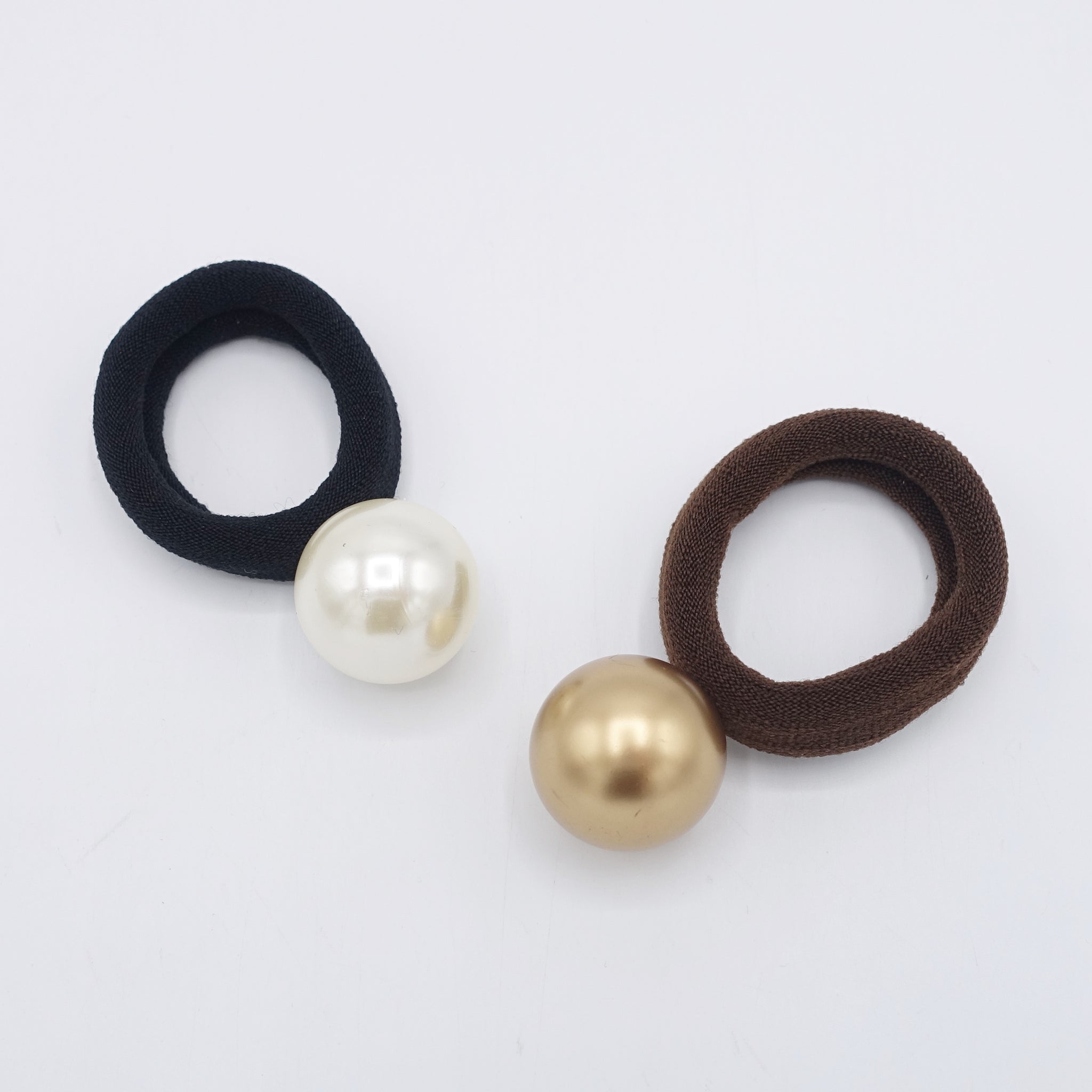 Faux Pearl Hair Tie Set: Elegant Ponytail Holders, Chunky Elastic
