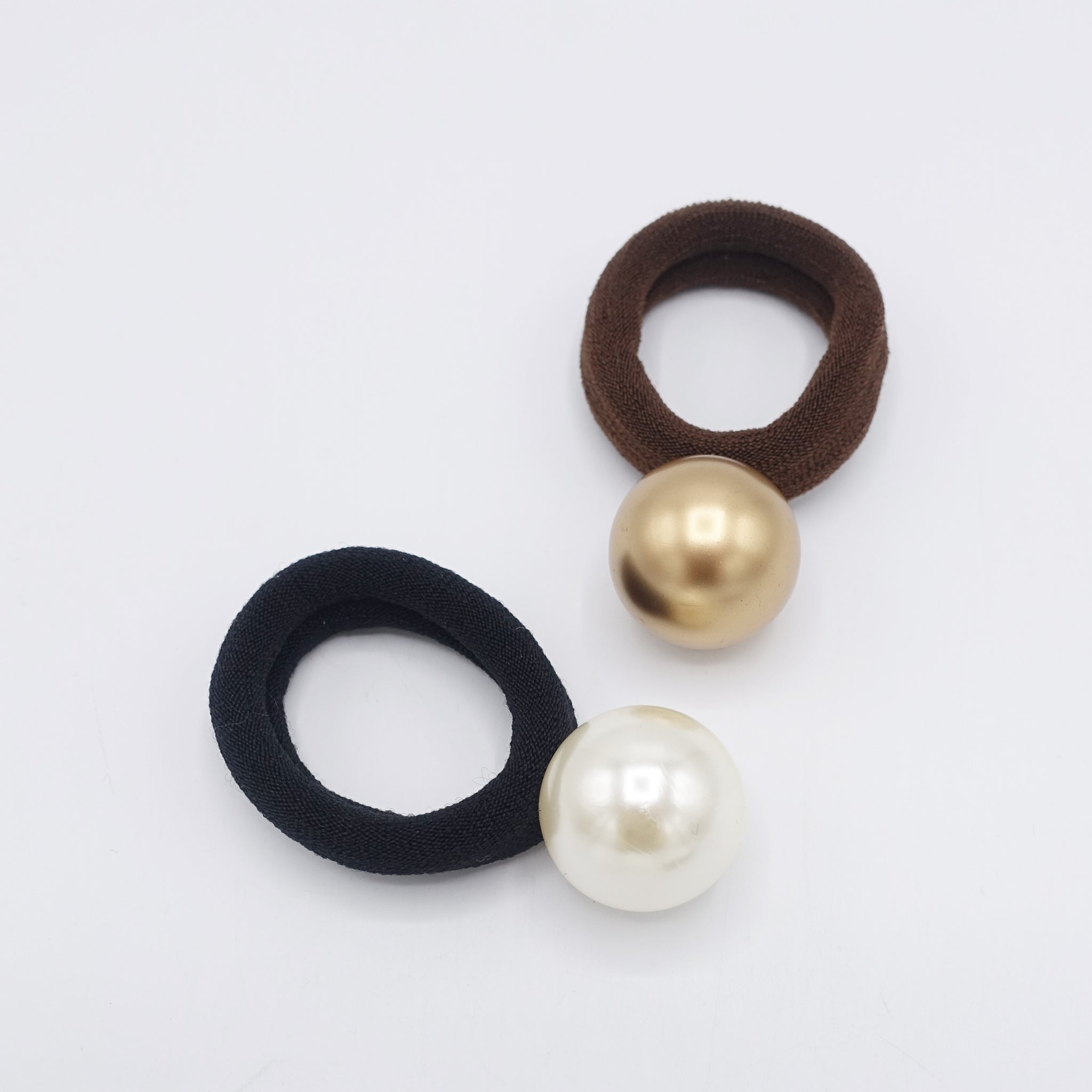 Faux Pearl Hair Tie Set: Elegant Ponytail Holders, Chunky Elastic