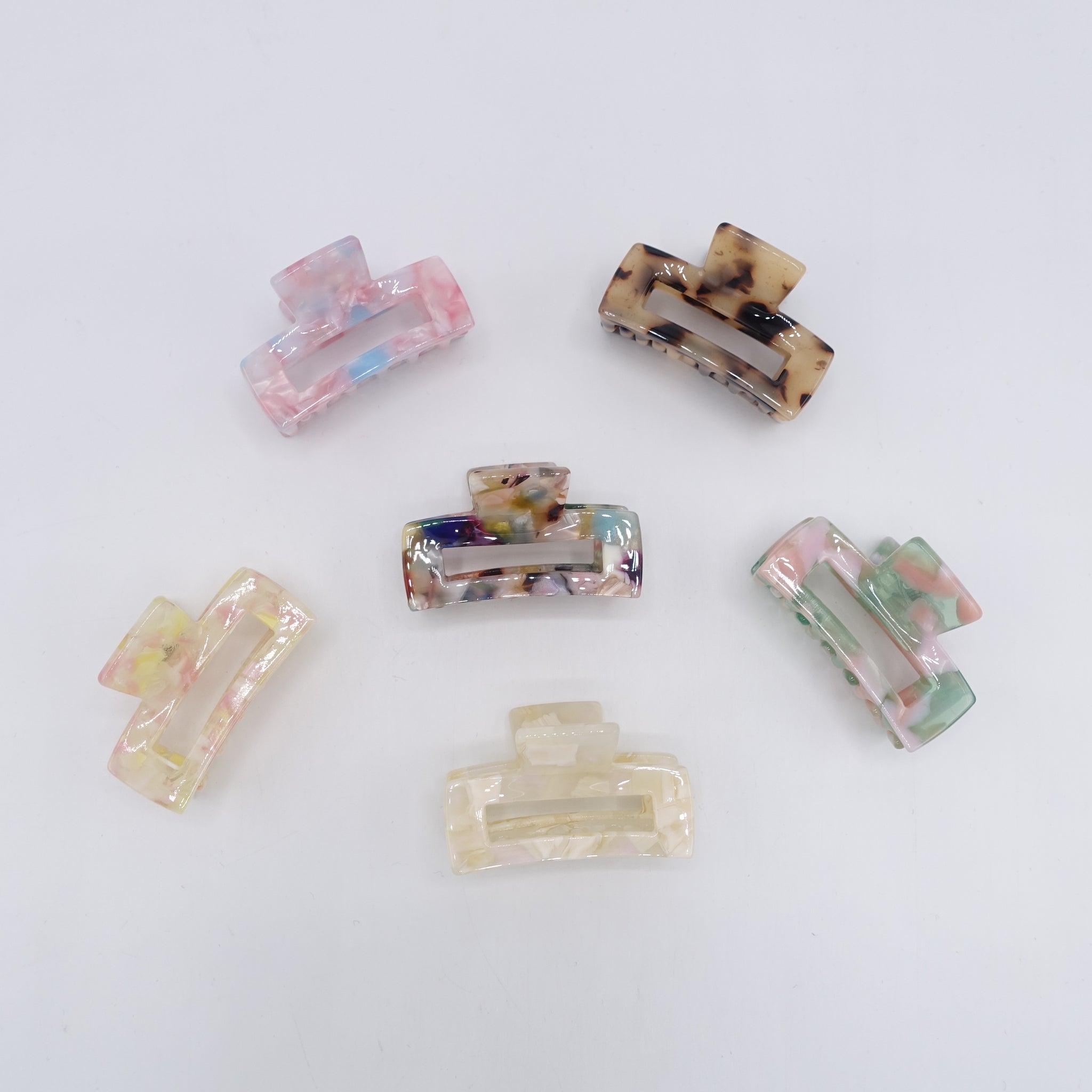 mini tortoise hair  claw, cellulose acetate hair claw