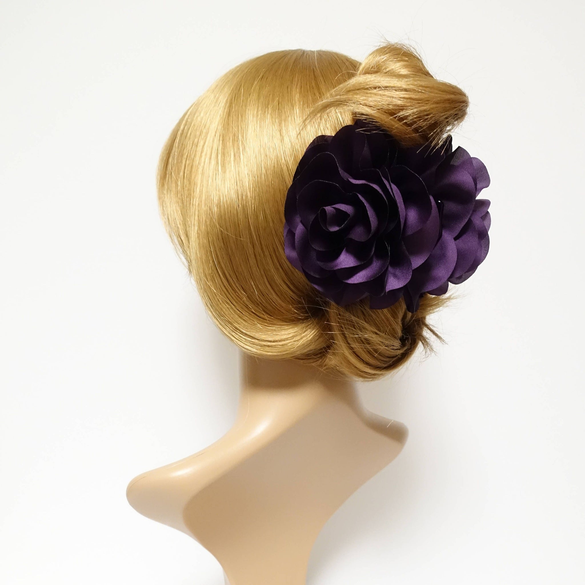 Dahlia motivated Flower Hair Claw Purple Violet Color Tone Hair Clip Women Hair Accessory