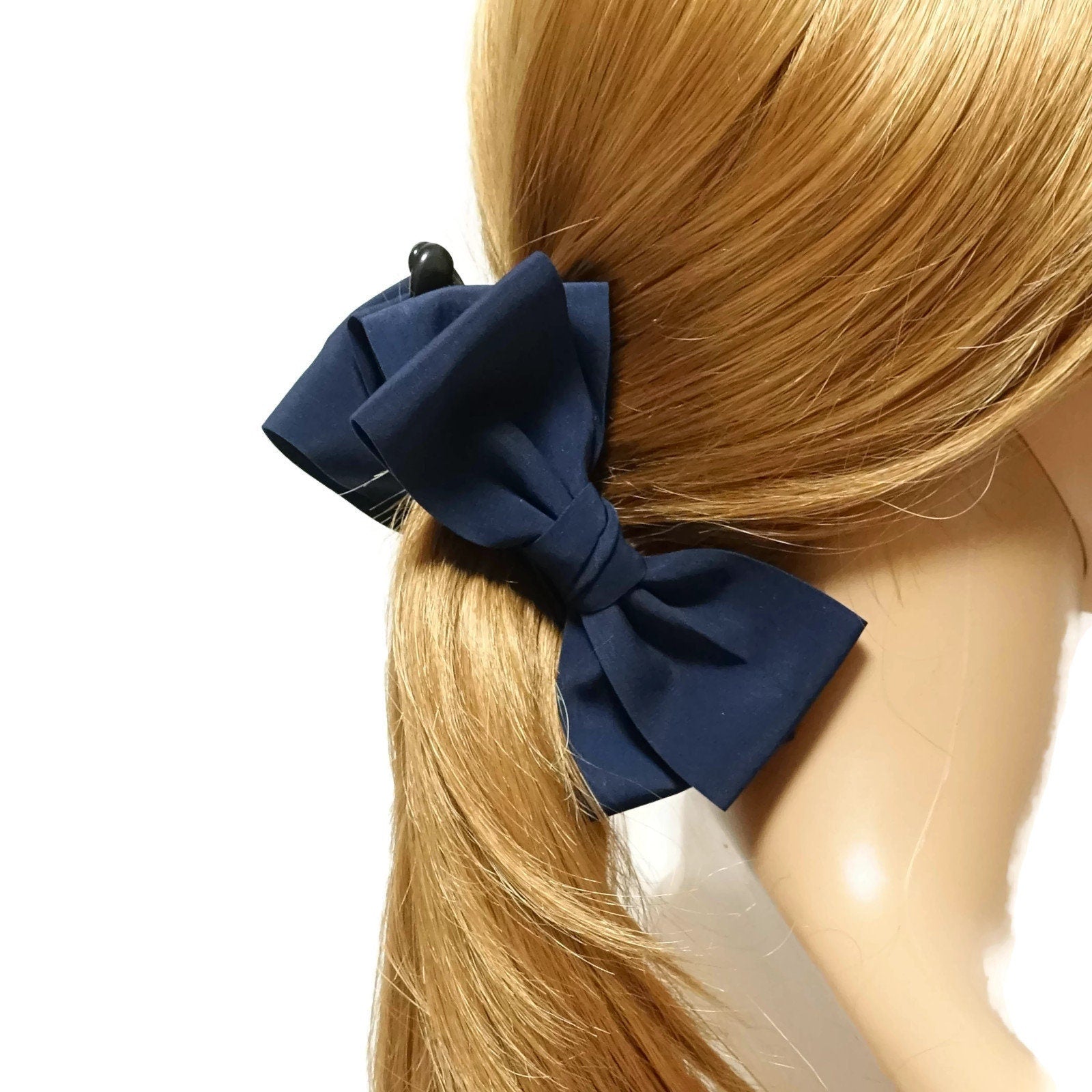 Satin Layer Bow Banana Hair Clip Women Hair Accessory