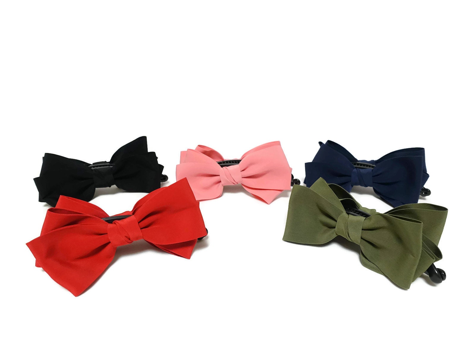 Satin Layer Bow Banana Hair Clip Women Hair Accessory